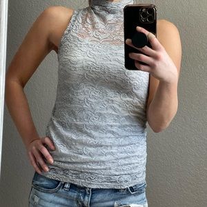 Gray Lace Tank- XS